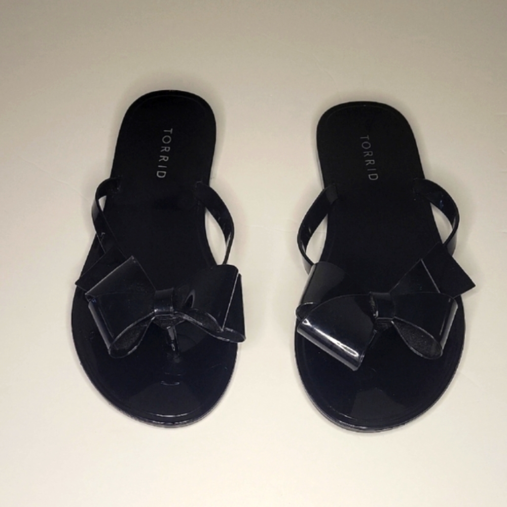 Torrid Black Sandals Classic Thong Style #12